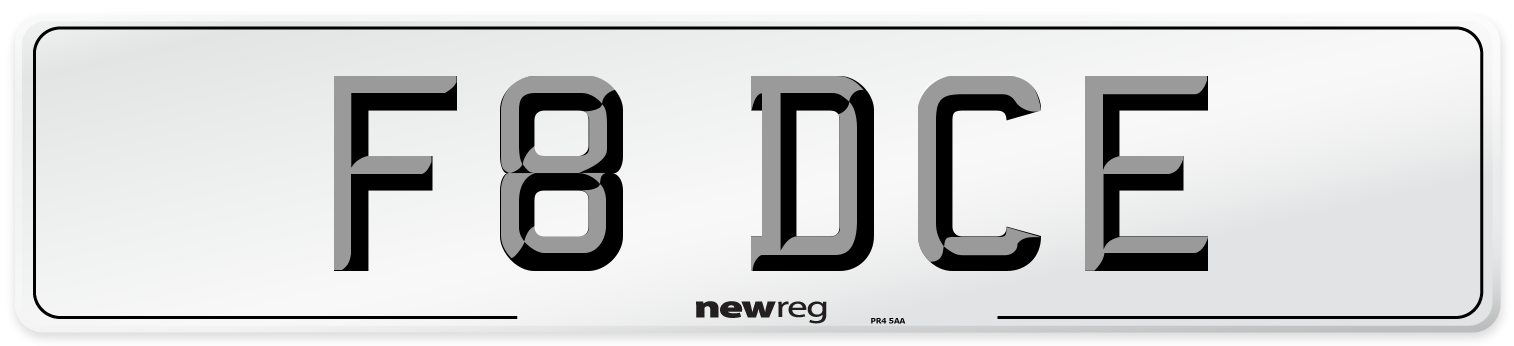 F8 DCE Number Plate from New Reg